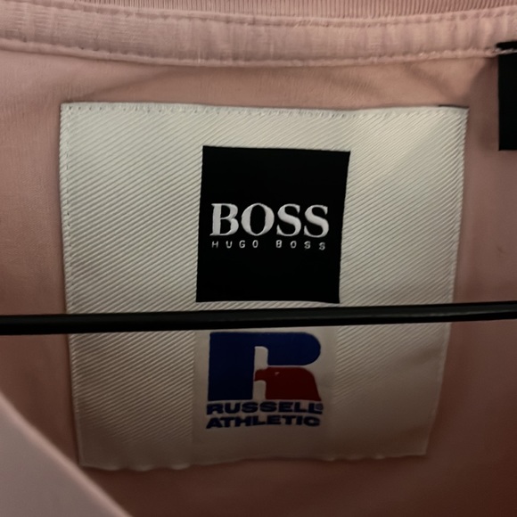 Hugo Boss x Russell Athletic Boss Athletic Pale Pink T-Shirt XL - Picture 2 of 5